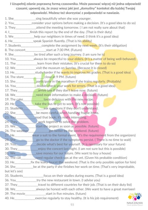 14. Czasowniki Modalne Rozdział Podręcznika "Materialnik"