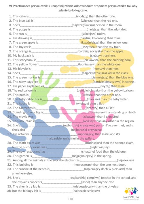 16. Przymiotniki Rozdział Podręcznika "Materialnik"