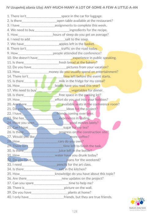 19. Rzeczowniki policzalne i niepoliczalne Rozdział Podręcznika "Materialnik"