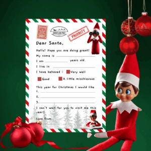 Elf on the shelf Letter to Santa