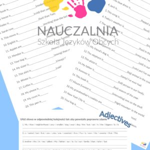 Adjectives worksheets- klasa 6
