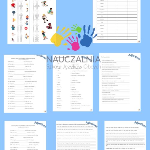 Adjectives worksheets- klasa 6